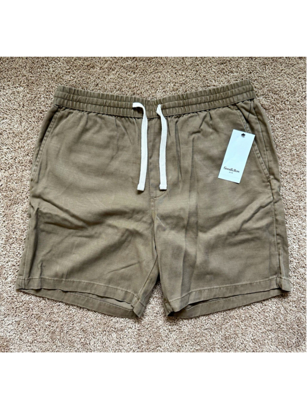 Goodfellow & Co Pull-On Shorts Mens M Brown Twill Cotton 7" Inseam Pockets